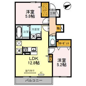 プレミール・イダⅡ102号室 間取