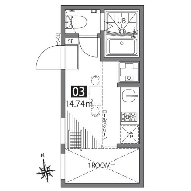 祖師谷アパートメントW1階 間取り図