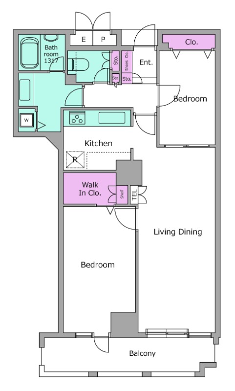 Ｐｒｉｍｅｇａｔｅ飯田橋14階 間取