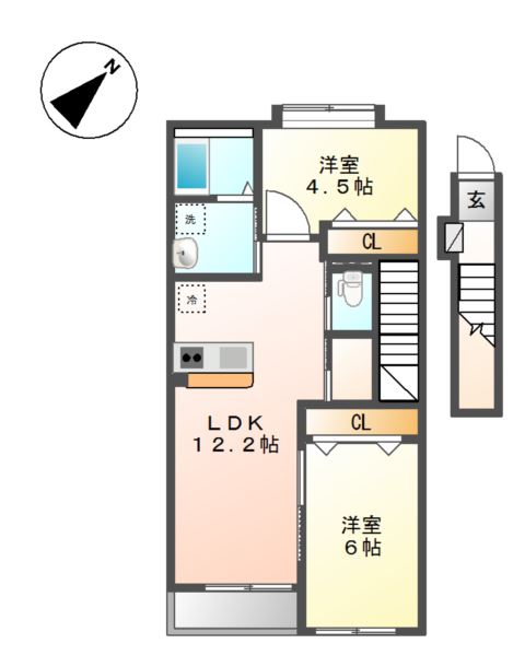 ベリタ202号室 間取