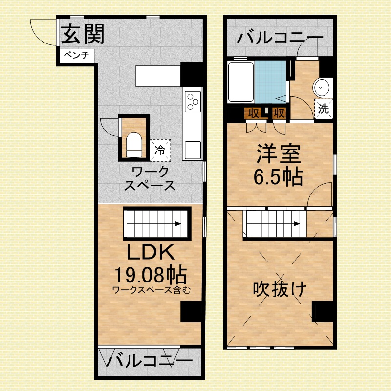 Ｄｉｍｅｎｓｉｏｎ－５6階 間取