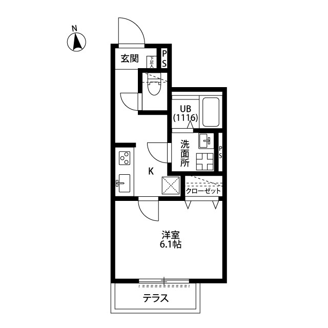 アムール烏山102号室 間取