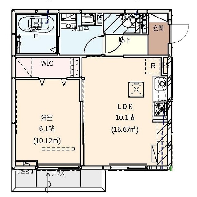 ルミエール観音107号室 間取