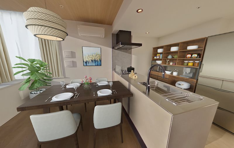 レジディアタワー上池袋（タワー棟）12階 リビング　※これはVR画像です。