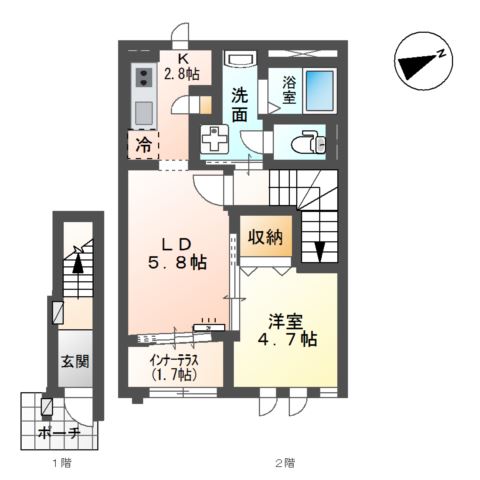 ツー・ヒル・ライブ203号室 間取