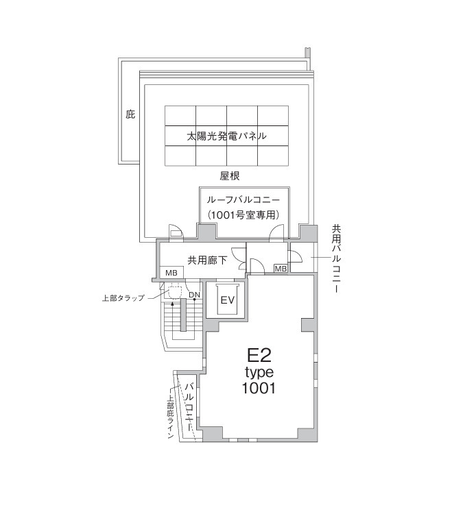 ワンルーフレジデンス中野10階 トレース図