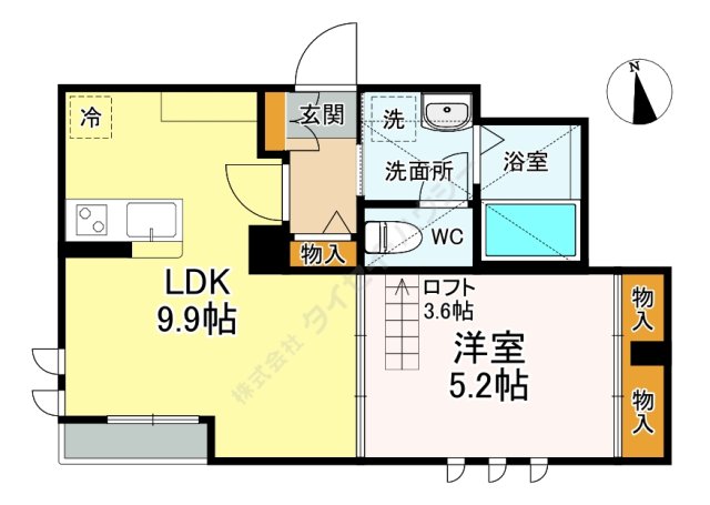 ラ・プルミエール101号室 ※ロフトはございません。