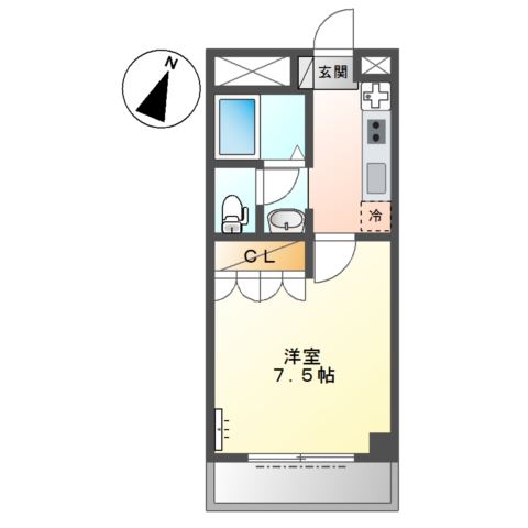 ソレイユ御幸105号室 間取