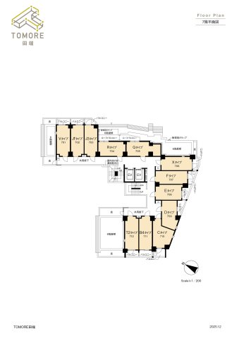 TOMORE田端707号室 7階平面図
