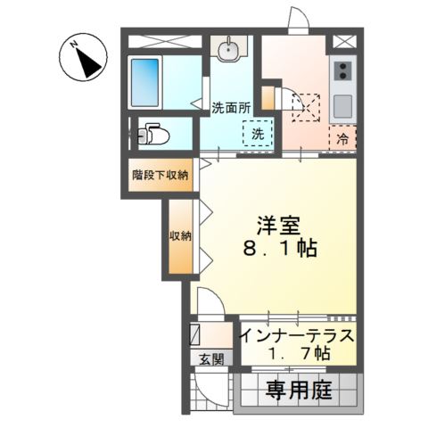 ＧＲＡＣＥＲＹ102号室 間取