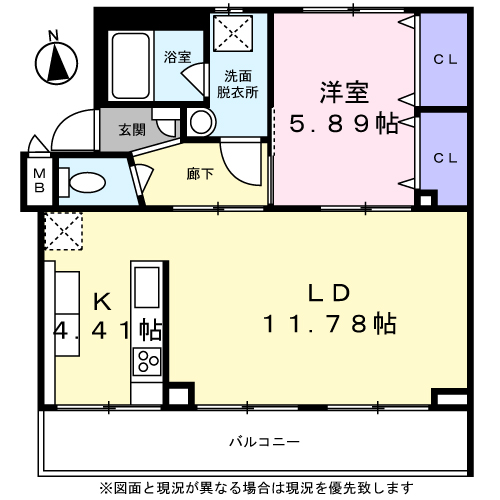 アールリエット武蔵境　１号棟503号室 間取