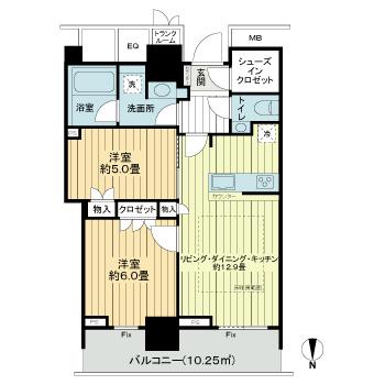 ザ・パークハウス晴海タワーズクロノレジデンス9階 間取