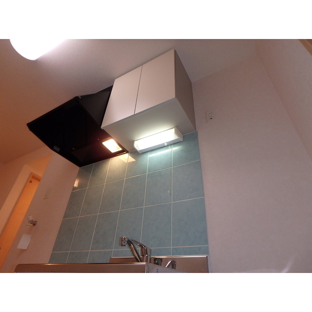 レザンヴィーゼ108号室 レンジフード&頭上整理棚