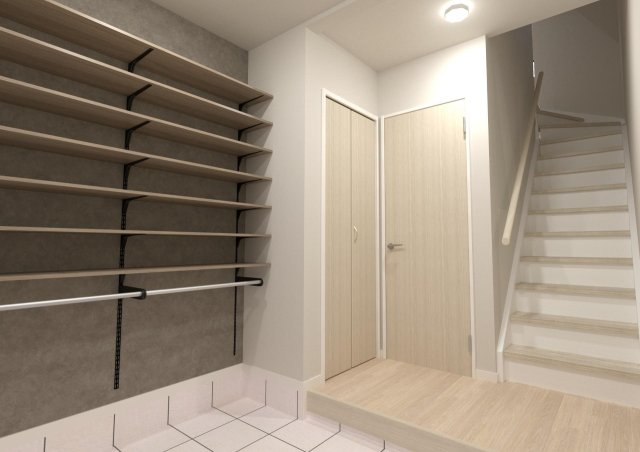 MOK-TERRACE　AOI07号室 暮らしの自由度を広げる、約2.7畳の土間空間。顔認証２ロック