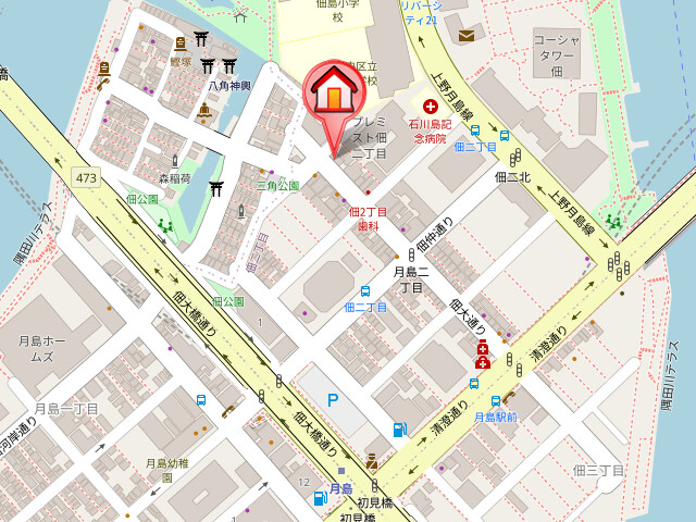 リバーシア佃3階 null