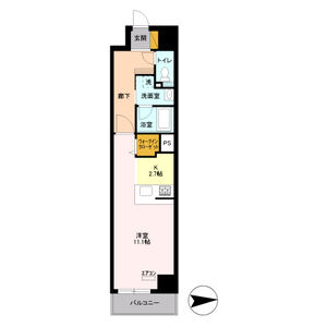ロイヤルパークスシーサー0718号室 間取