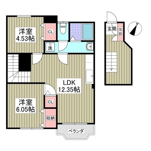サンパティークA202号室 間取
