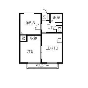 サントピアK202号室 間取