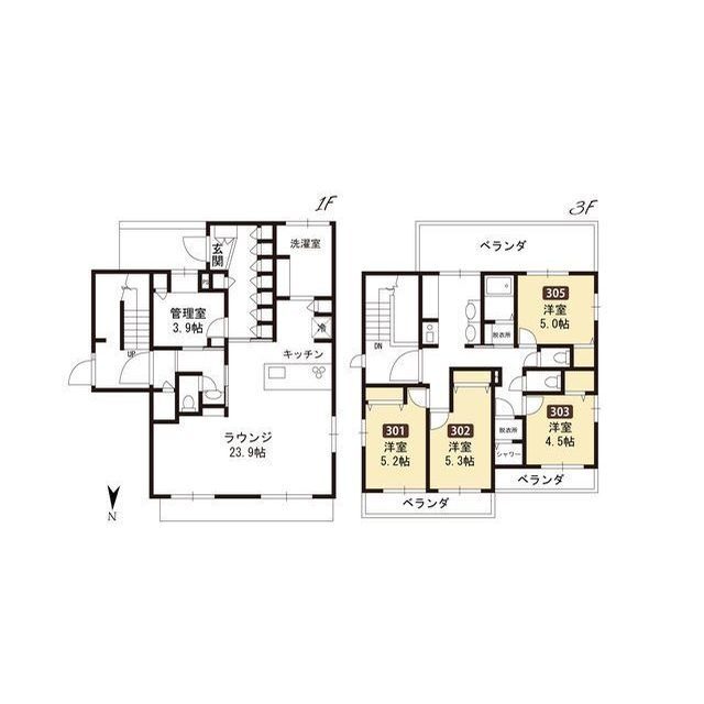 ハイツ下代田302号室 間取