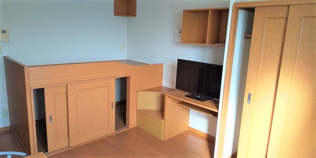 レオパレス三咲101号室 ハイベット下や階段下など豊富な収納♪