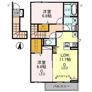 アゼリアエイト　B201号室 間取