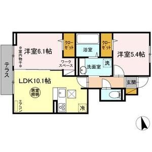 ジュモンターニュ102号室 間取