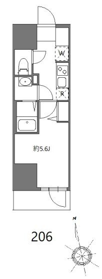 ジェイアール稲毛駅前レジデンス0206号室 間取