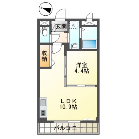 ピュアガーデン美穂206号室 間取