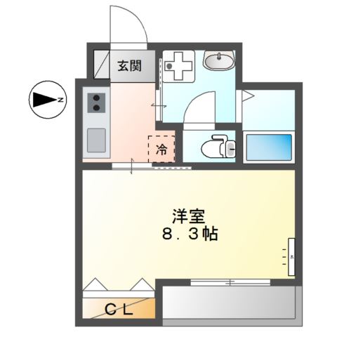 Ｃｈａｔｏｎ Ｂｌａｎｃ201号室 間取