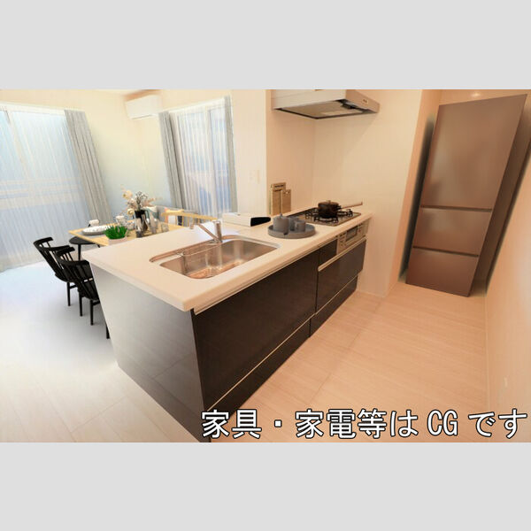 ロイヤルベルム105号室 キッチン(家具・家電等はCGです)
