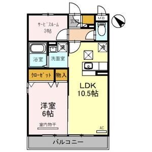 ソレイユ　B106号室 間取