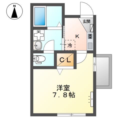 プリムローズ302号室 間取