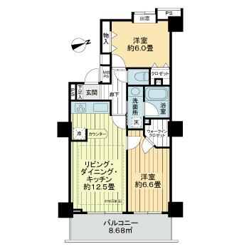 ライオンズステーションタワー松戸9階 間取