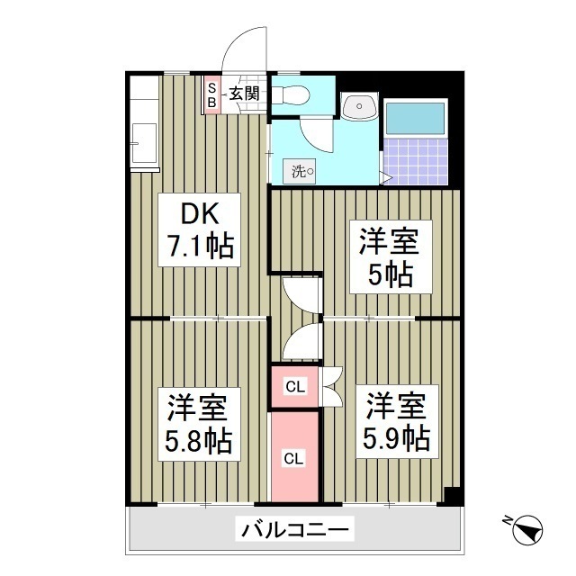 ニュープリンスマンション102号室 間取