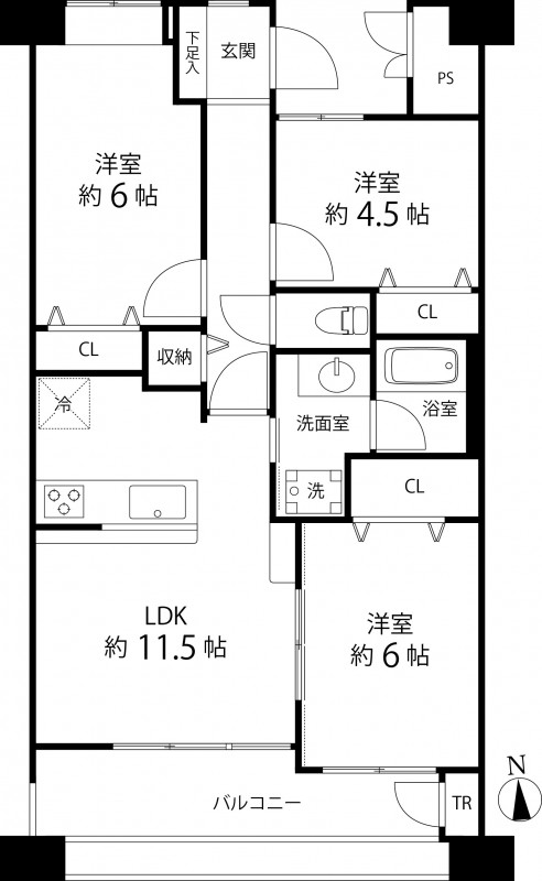 ブールヴァル舞岡4階 間取