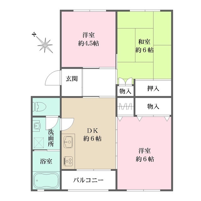カミユ八王子Ｂ棟204号室 間取