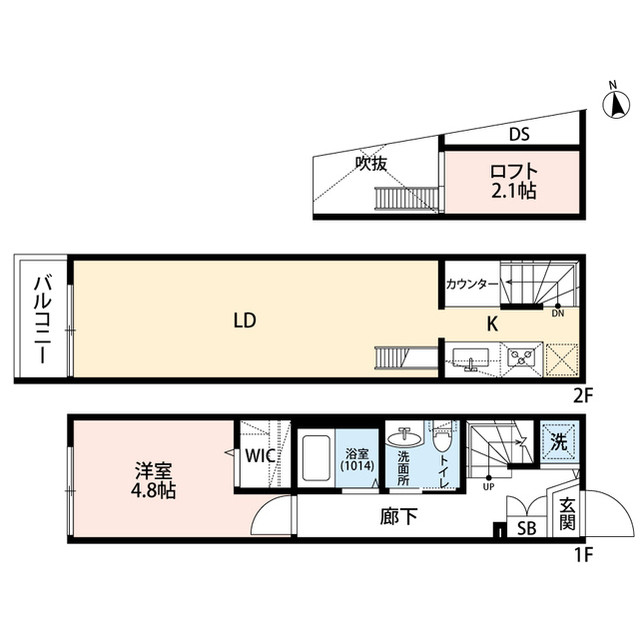 エクセラン旭町106号室 間取