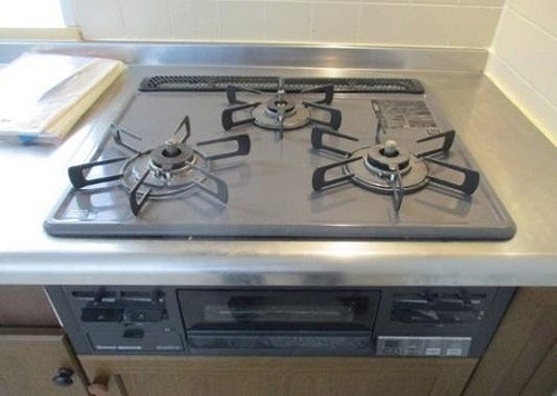 朝日マンション川越 3口コンロ、グリル