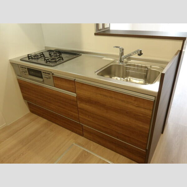 アップルベリーフィールズ 対面式3口ガスコンロ付システムキッチン