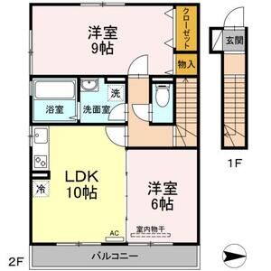 フローラ206号室 間取