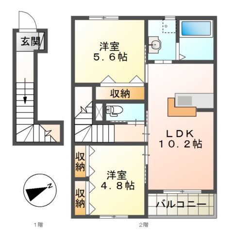 ラークヒル203号室 間取