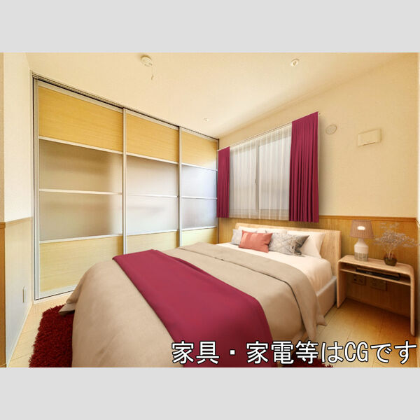 グランメール202号室 洋室　※家具・家電等はCGですが実寸サイズで作成しております。
