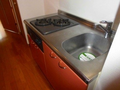 ルーブル西早稲田 システムキッチン（2口ガスコンロ）