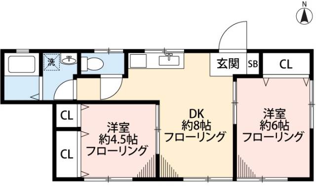 緑ハイツ1階 間取