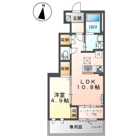 アドニス103号室 間取