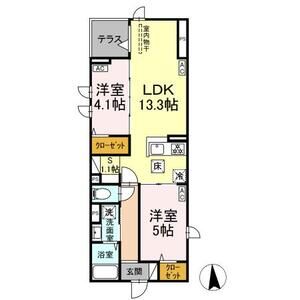 セレスティア六町Ⅱ103号室 間取