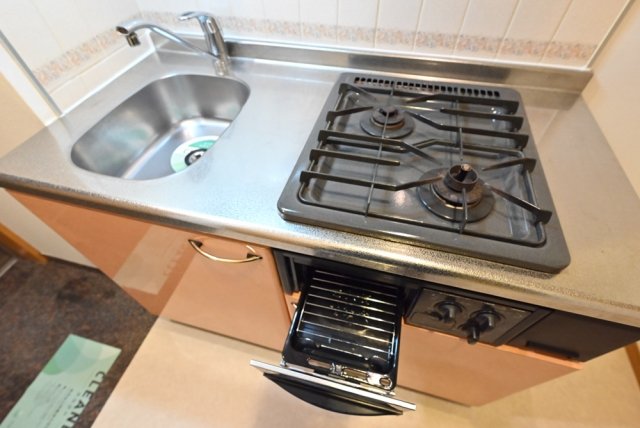 ルーブル多摩川弐番館 システムキッチン（2口ガスコンロ・グリル付）