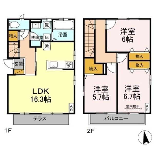 1007-CASA　E棟号室 間取図