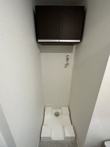 ベイルーム川崎新町302号室 室内洗濯機置場の上には棚があります！