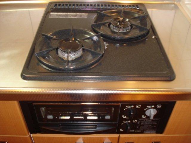 ペティハウス弐番館 お料理楽しめる２口ガスコンロ